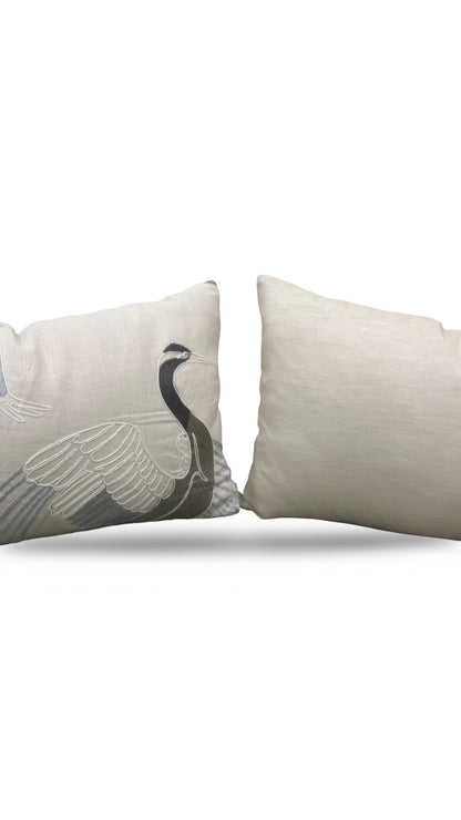 Lumbar Pillow Dancing Crane Earth 12x18" Knife Edge Cover