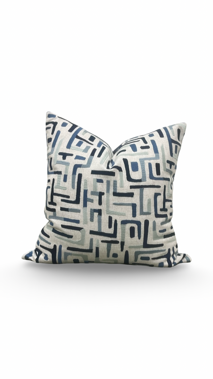Geometric Decorative Pillow Varanasi Navy 20x20" Knife Edge Cover