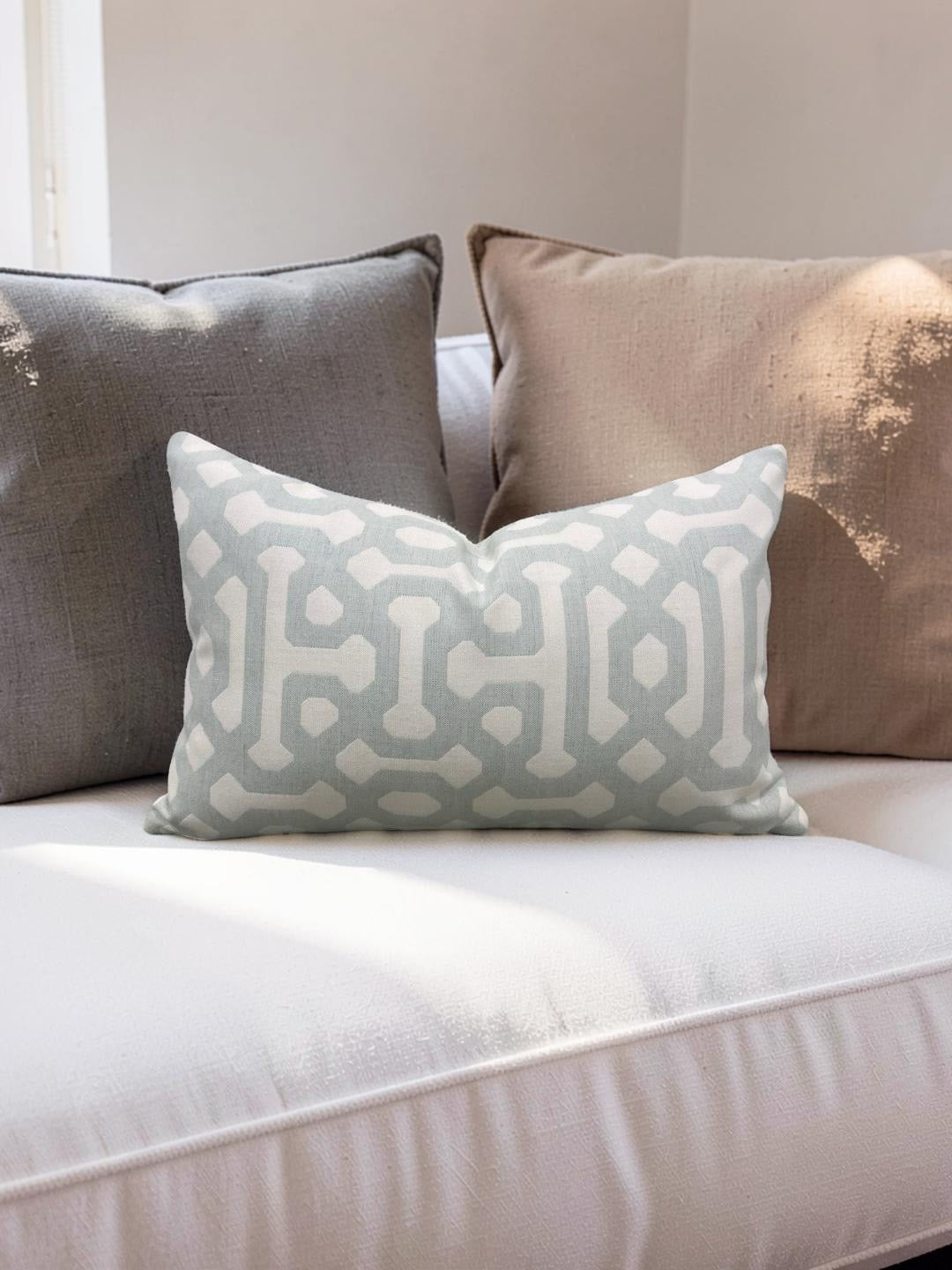 Outdoor Sunbrella Trellis Lumbar Pillow 12x18" Knife Edge Cover