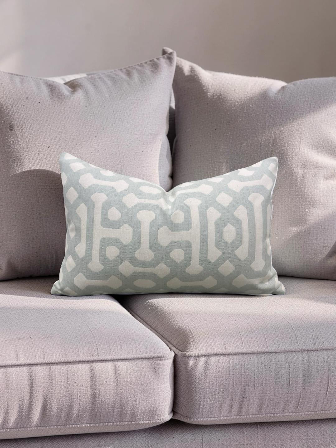 Outdoor Sunbrella Trellis Lumbar Pillow 12x18" Knife Edge Cover