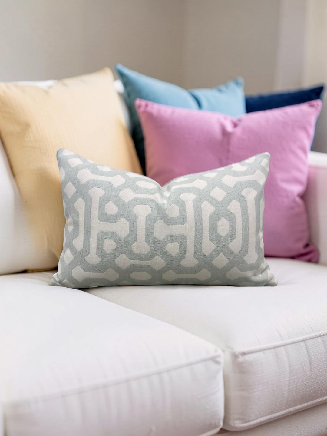 Outdoor Sunbrella Trellis Lumbar Pillow 12x18" Knife Edge Cover