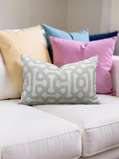 Outdoor Sunbrella Trellis Lumbar Pillow 12x18" Knife Edge Cover