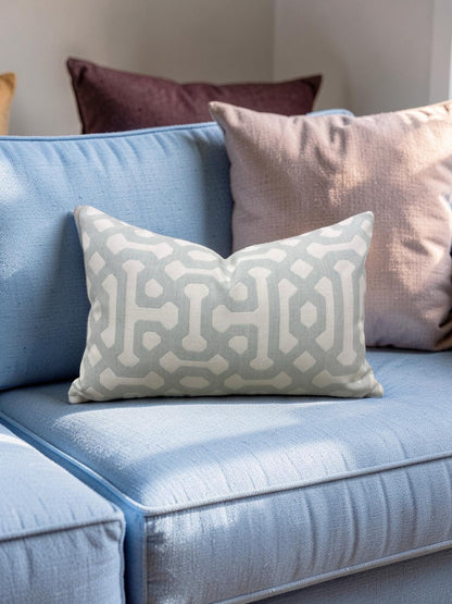 Outdoor Sunbrella Trellis Lumbar Pillow 12x18" Knife Edge Cover