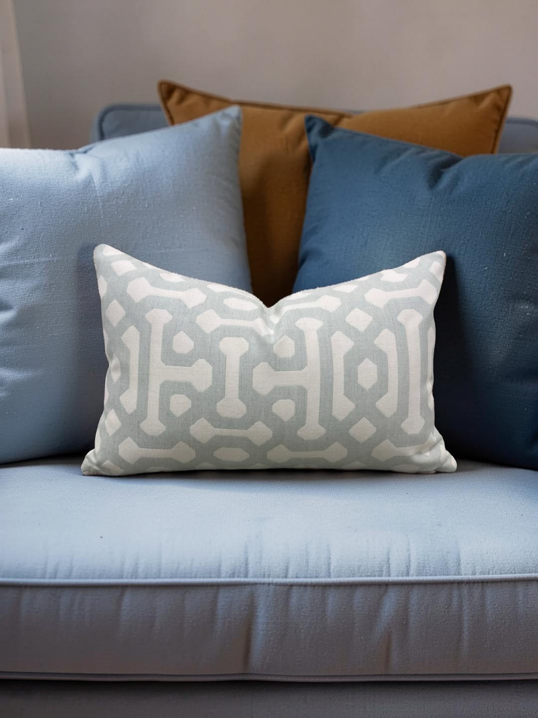 Outdoor Sunbrella Trellis Lumbar Pillow 12x18" Knife Edge Cover