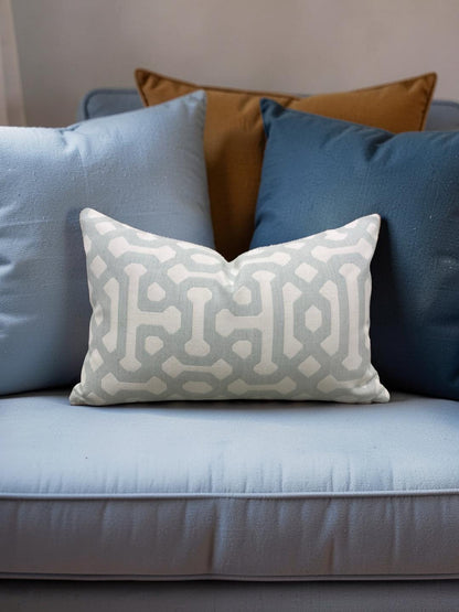 Outdoor Sunbrella Trellis Lumbar Pillow 12x18" Knife Edge Cover
