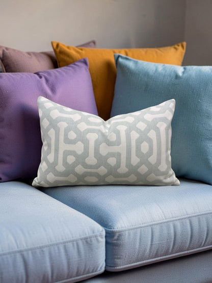 Outdoor Sunbrella Trellis Lumbar Pillow 12x18" Knife Edge Cover