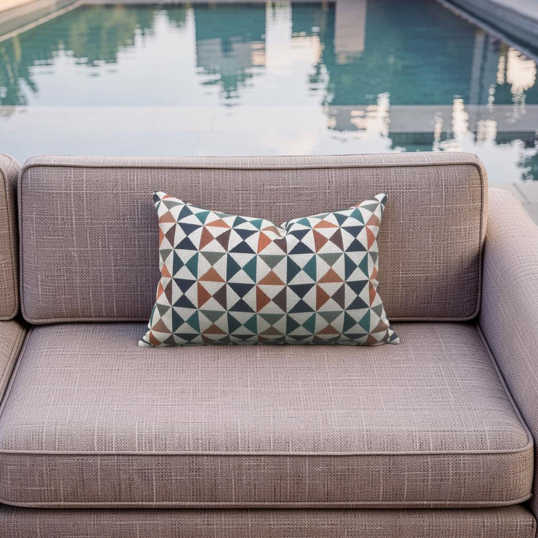 Outdoor Lumbar Pillow Array Caribbean Knife Edge Cover