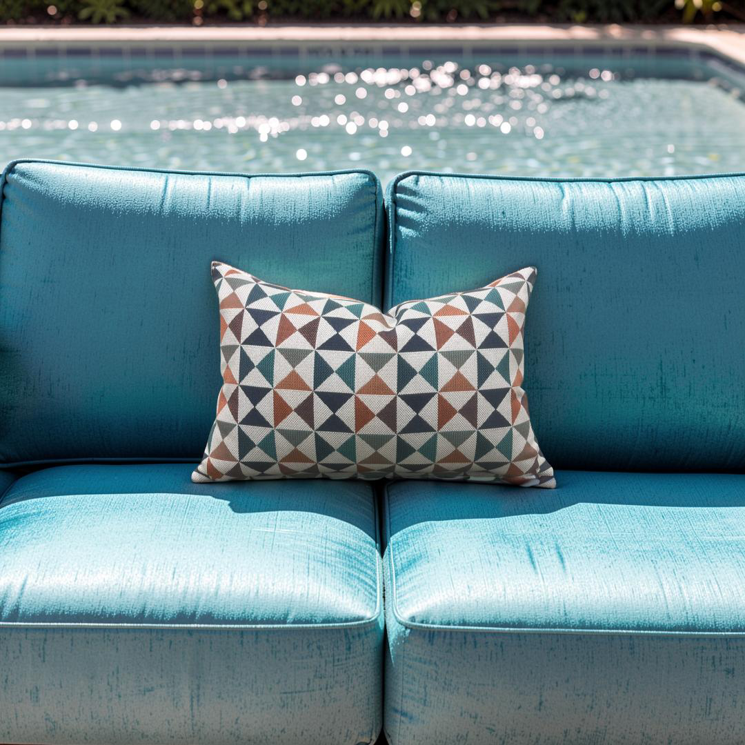 Outdoor Lumbar Pillow Array Caribbean Knife Edge Cover