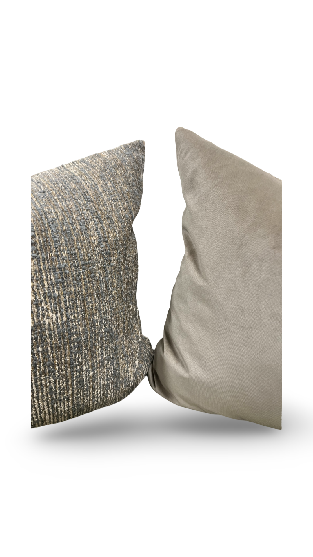 Taupe Tan and Grey Textured Velvet Striped 22x22" Knife Edge Decorative Throw Pillow
