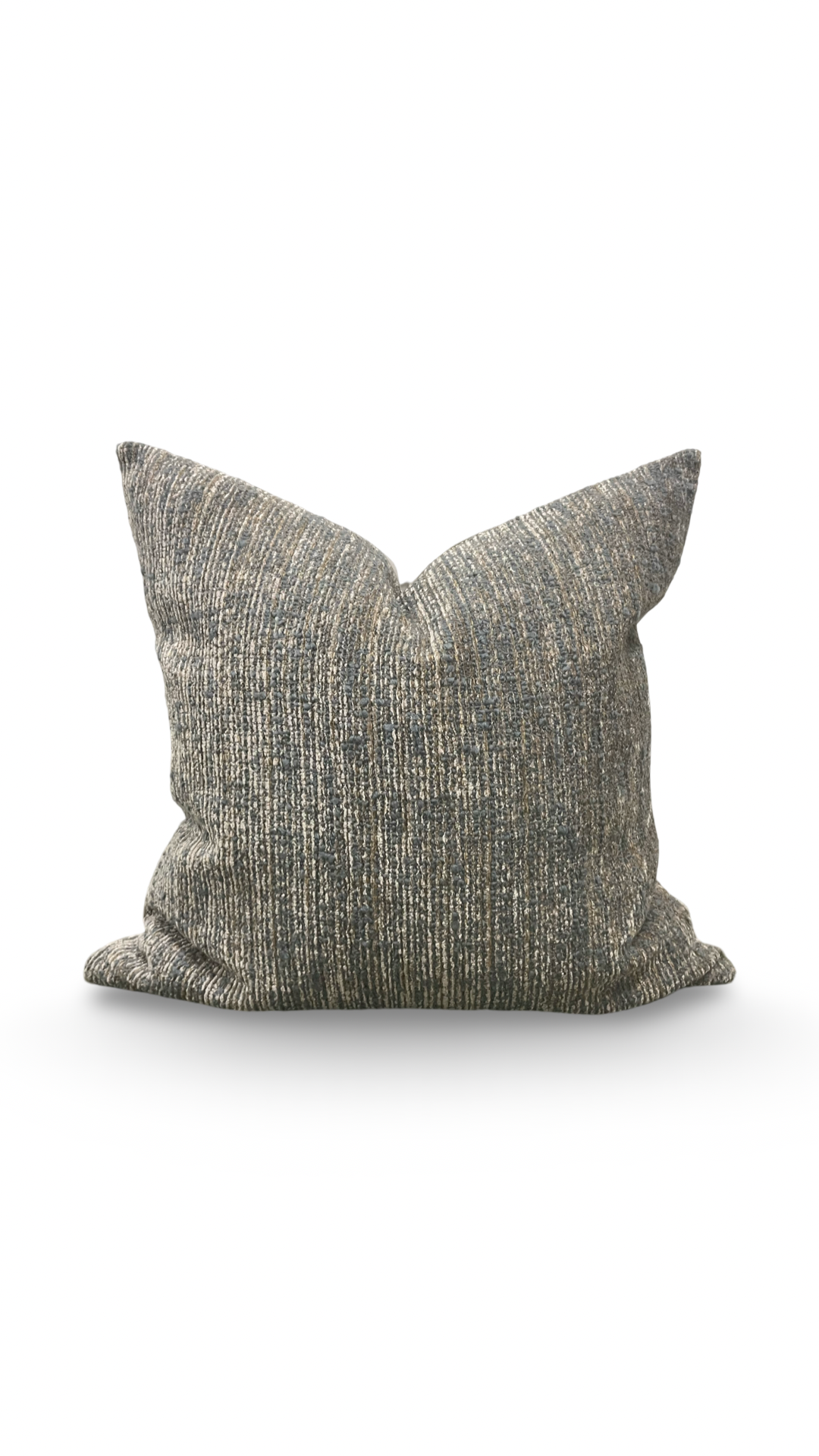 Taupe Tan and Grey Textured Velvet Striped 22x22" Knife Edge Decorative Throw Pillow