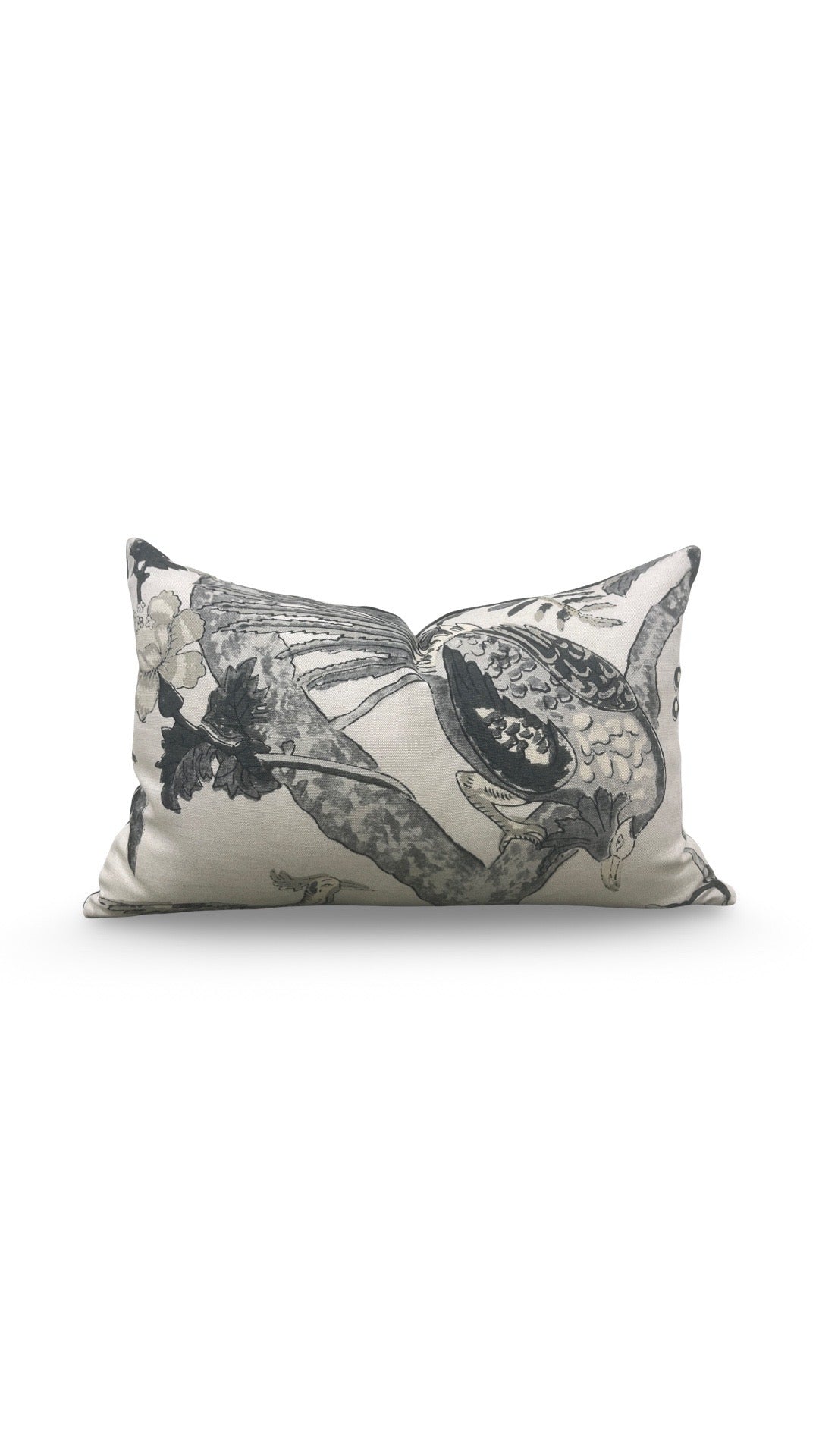 Thibaut Lumbar Pillow Coromandel Grey 12x18" Knife Edge Cover