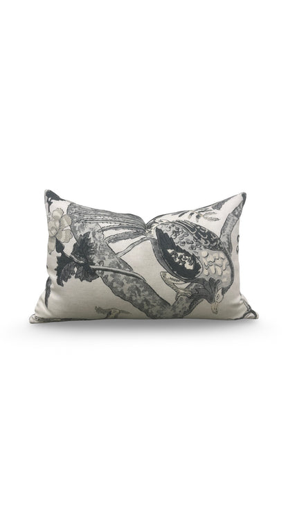 Thibaut Lumbar Pillow Coromandel Grey 12x18" Knife Edge Cover