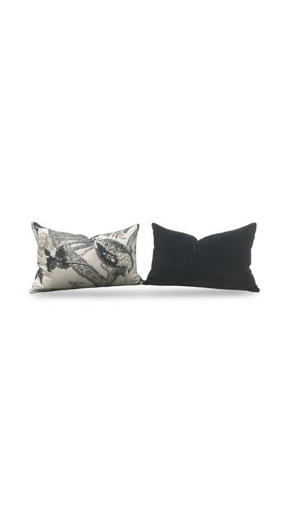 Thibaut Lumbar Pillow Coromandel Grey 12x18" Knife Edge Cover