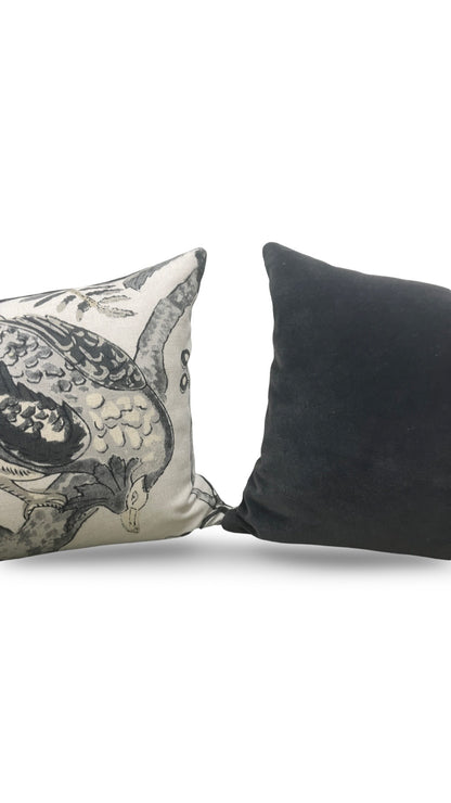 Thibaut Lumbar Pillow Coromandel Grey 12x18" Knife Edge Cover