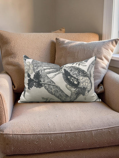 Thibaut Lumbar Pillow Coromandel Grey 12x18" Knife Edge Cover
