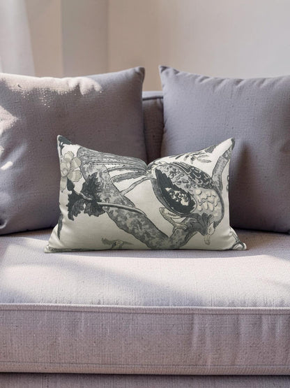 Thibaut Lumbar Pillow Coromandel Grey 12x18" Knife Edge Cover