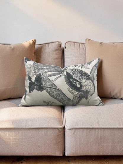 Thibaut Lumbar Pillow Coromandel Grey 12x18" Knife Edge Cover