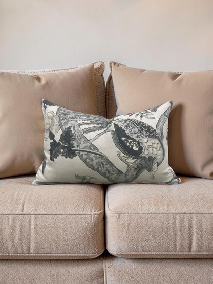 Thibaut Lumbar Pillow Coromandel Grey 12x18" Knife Edge Cover