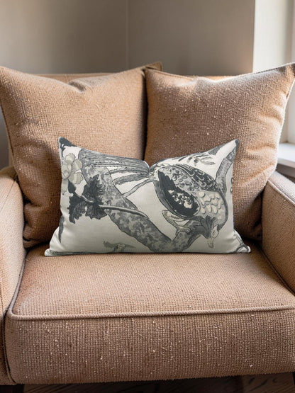 Thibaut Lumbar Pillow Coromandel Grey 12x18" Knife Edge Cover