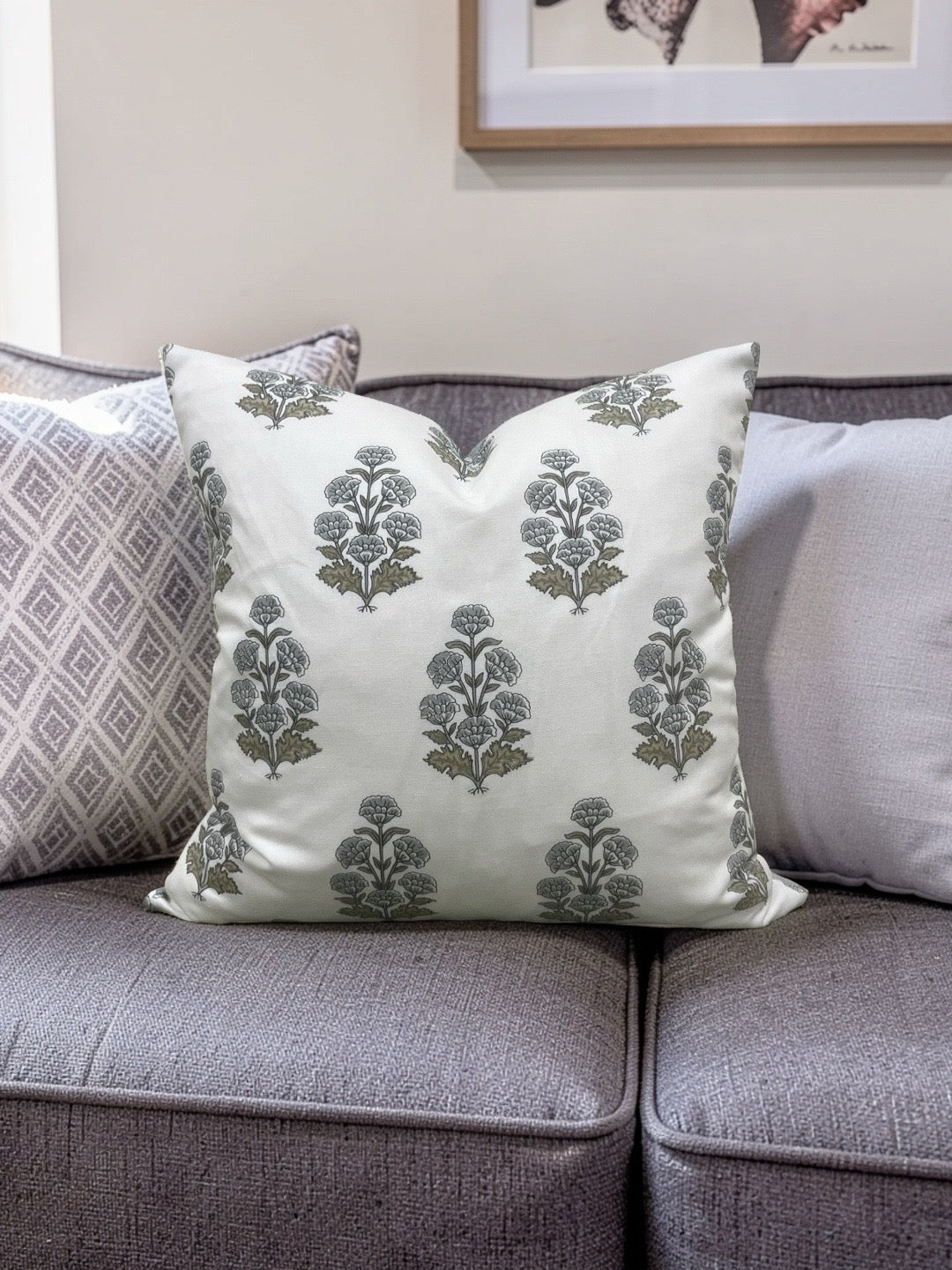 Thibaut Decorative Pillow Audrey Grey 20x20" Knife Edge Cover