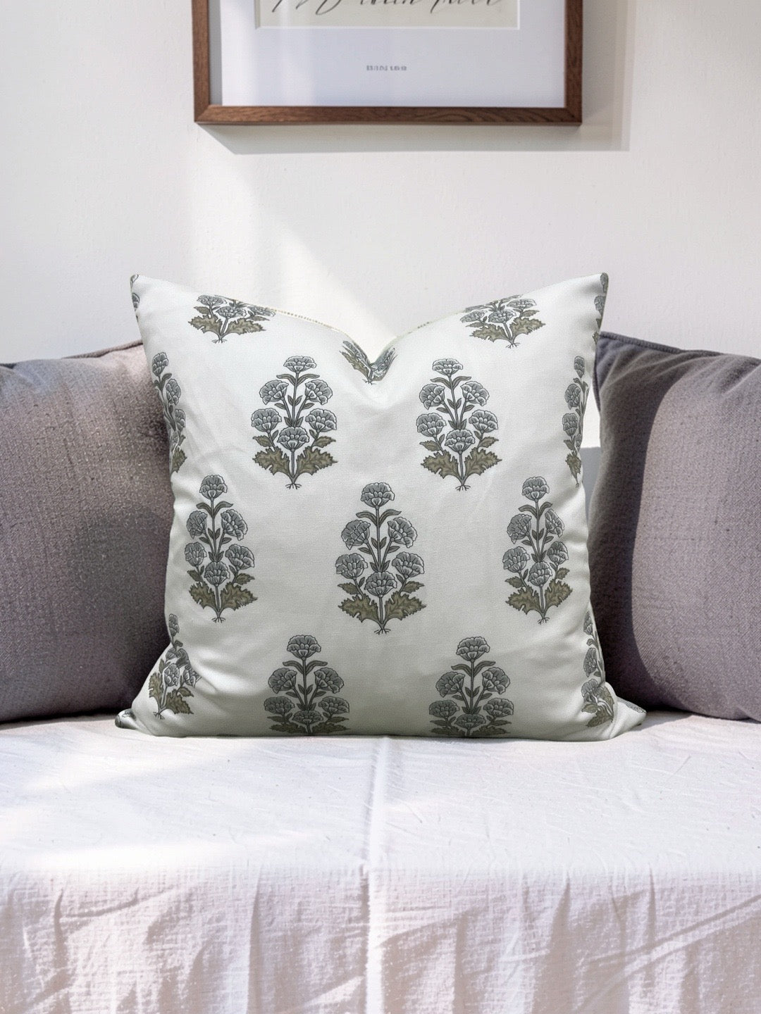 Thibaut Decorative Pillow Audrey Grey 20x20" Knife Edge Cover