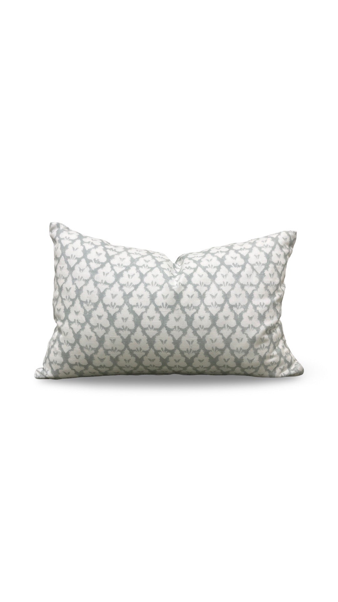 Thibaut Fabric Lumbar Pillow Spa Blue 12x18" Knife Edge Cover