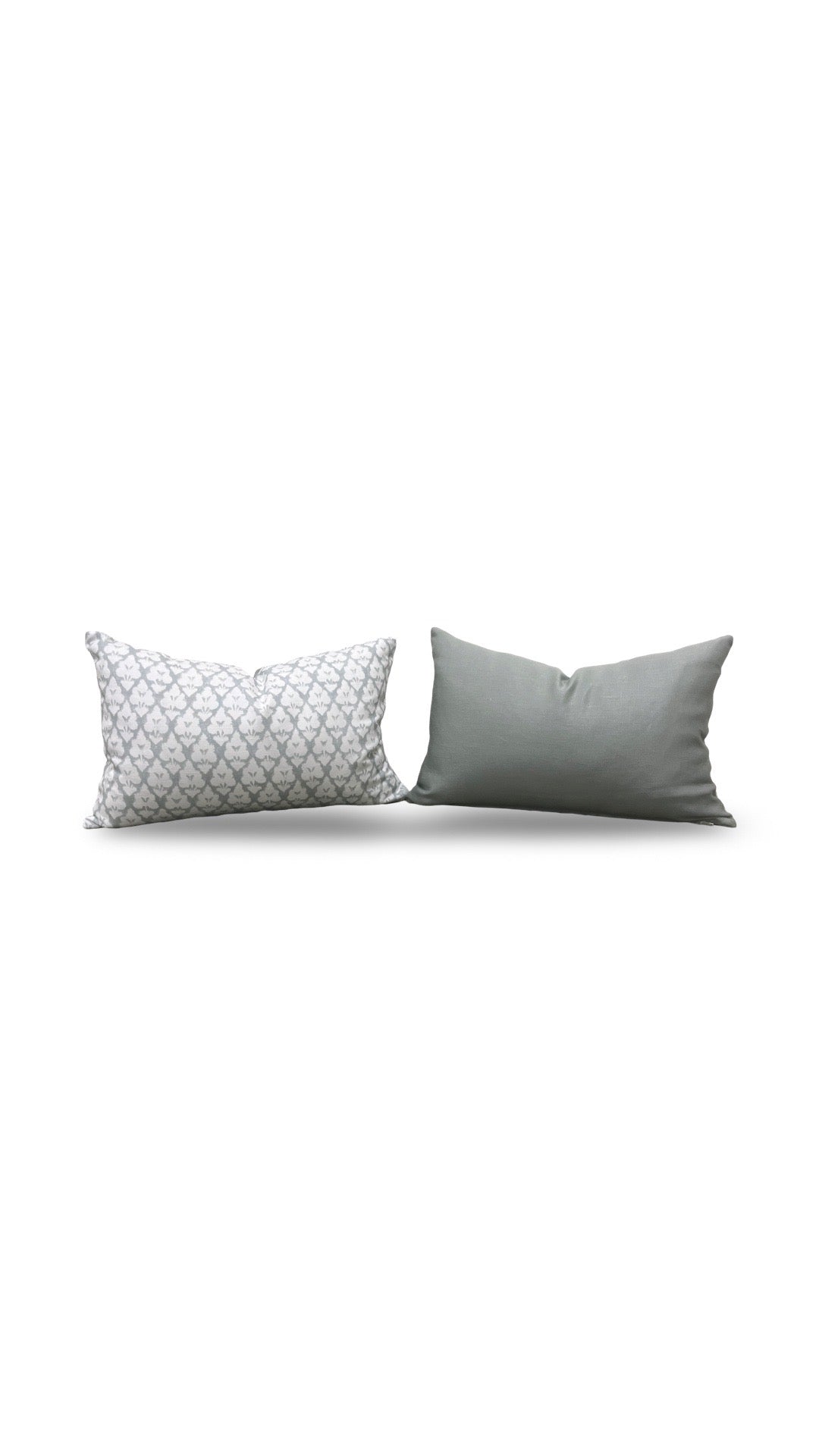 Thibaut Fabric Lumbar Pillow Spa Blue 12x18" Knife Edge Cover