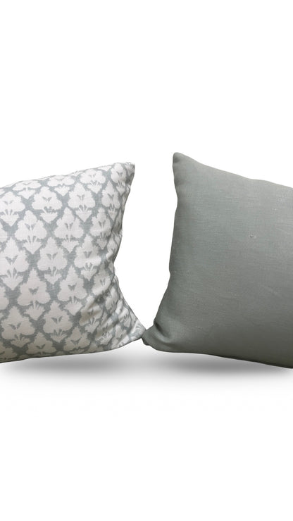 Thibaut Fabric Lumbar Pillow Spa Blue 12x18" Knife Edge Cover