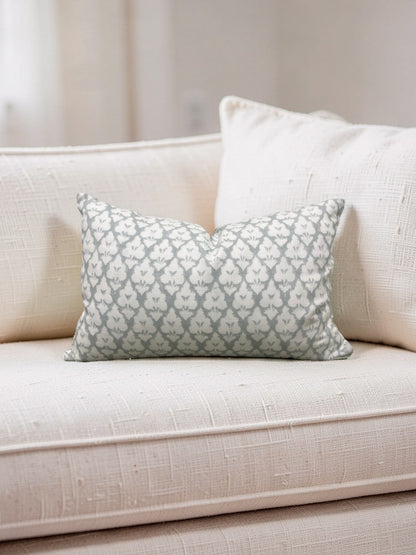 Thibaut Fabric Lumbar Pillow Spa Blue 12x18" Knife Edge Cover