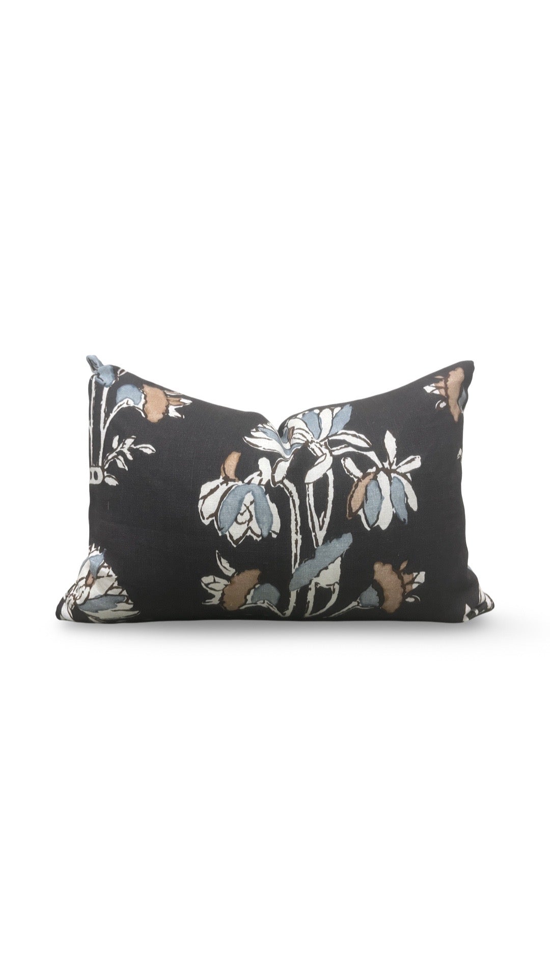 Thibaut Fabric Lumbar Pillow Lily Flower 12x18" Knife Edge Cover