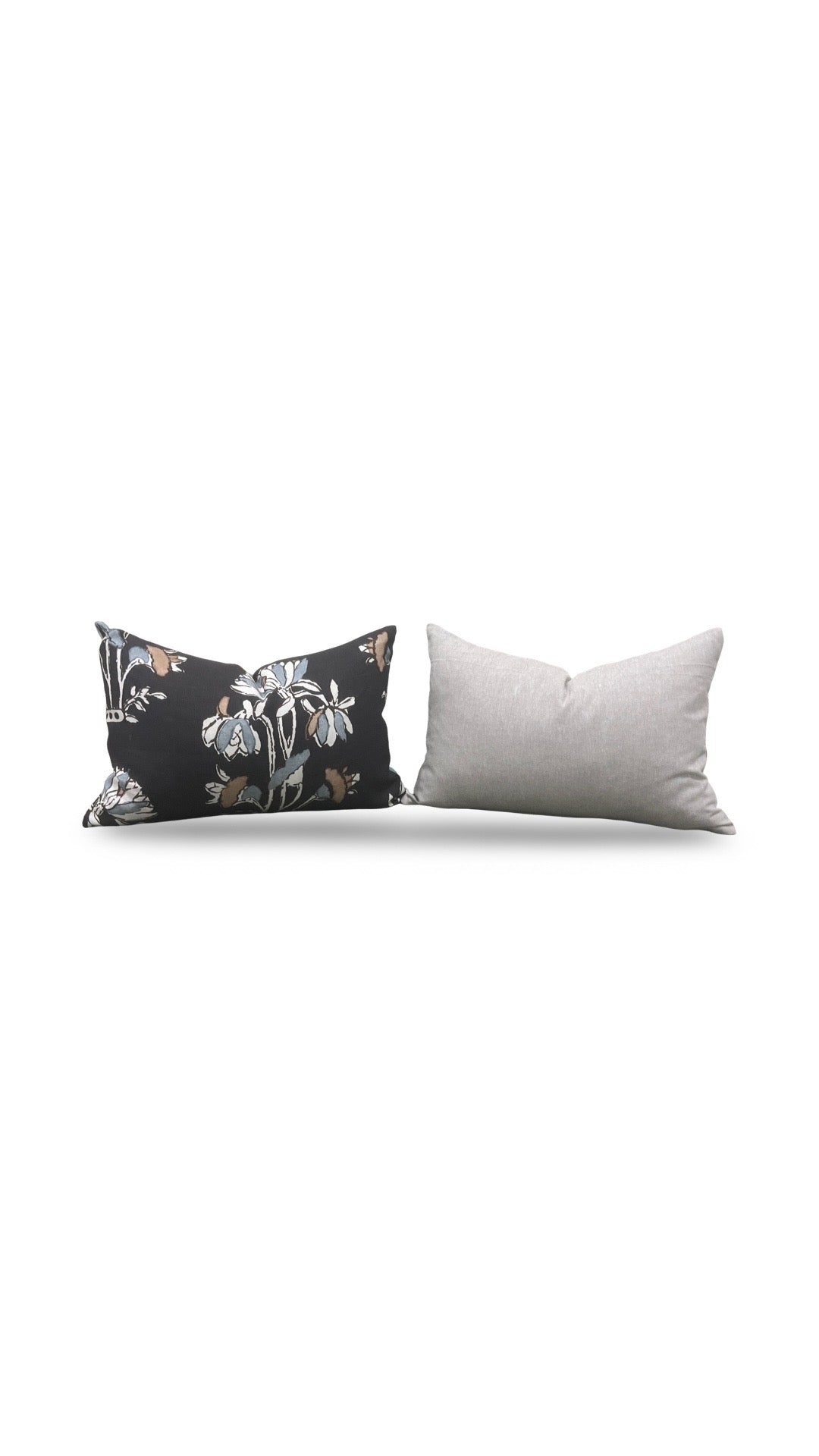 Thibaut Fabric Lumbar Pillow Lily Flower 12x18" Knife Edge Cover
