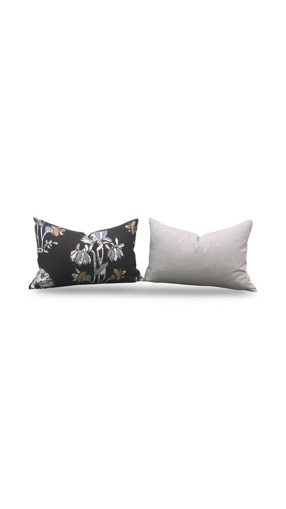 Thibaut Fabric Lumbar Pillow Lily Flower 12x18" Knife Edge Cover