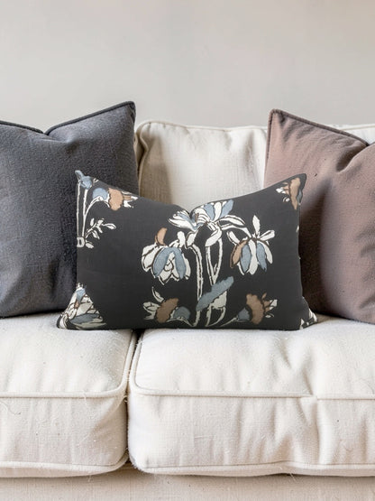 Thibaut Fabric Lumbar Pillow Lily Flower 12x18" Knife Edge Cover