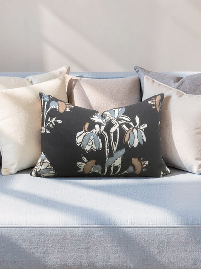 Thibaut Fabric Lumbar Pillow Lily Flower 12x18" Knife Edge Cover