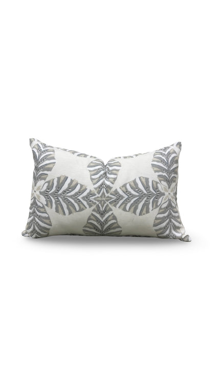 Thibaut Lumbar Pillow Starleaf Grey 12x18" Knife Edge Cover