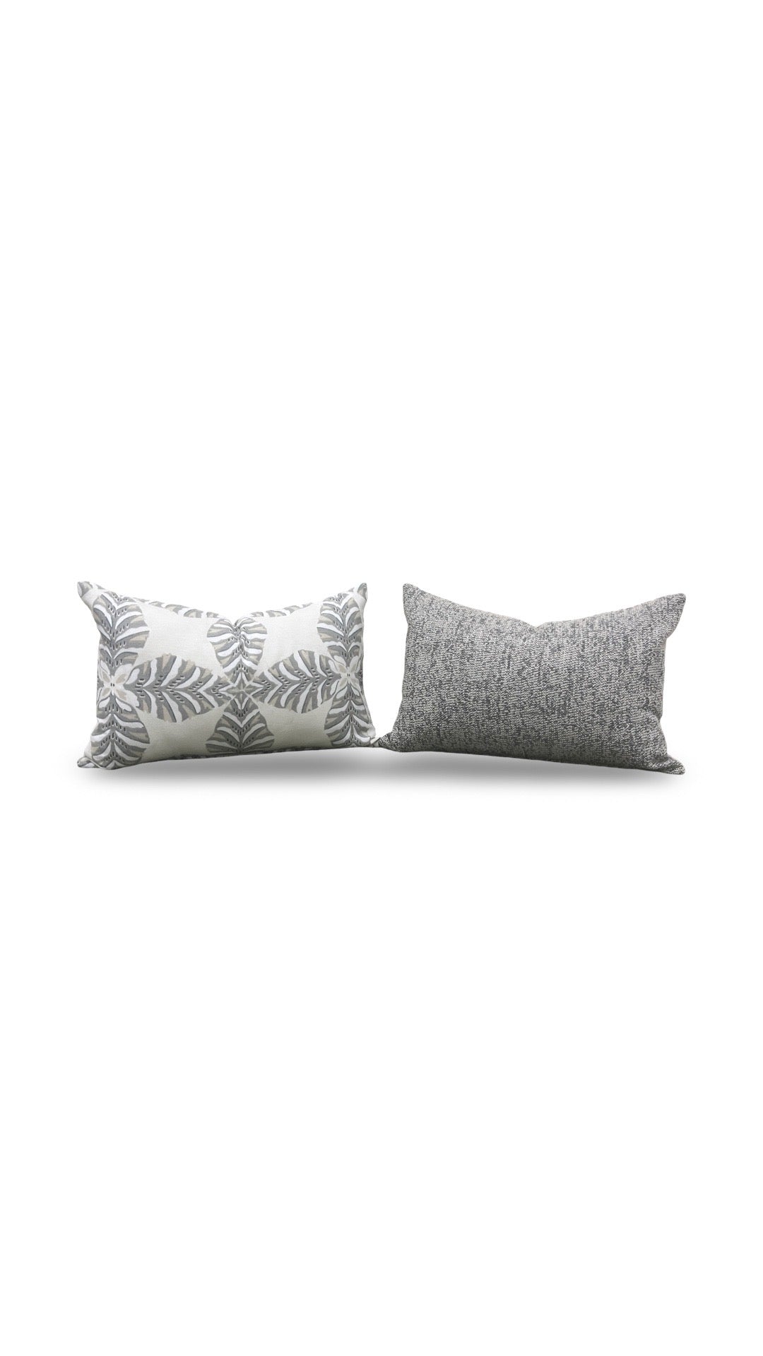 Thibaut Lumbar Pillow Starleaf Grey 12x18" Knife Edge Cover