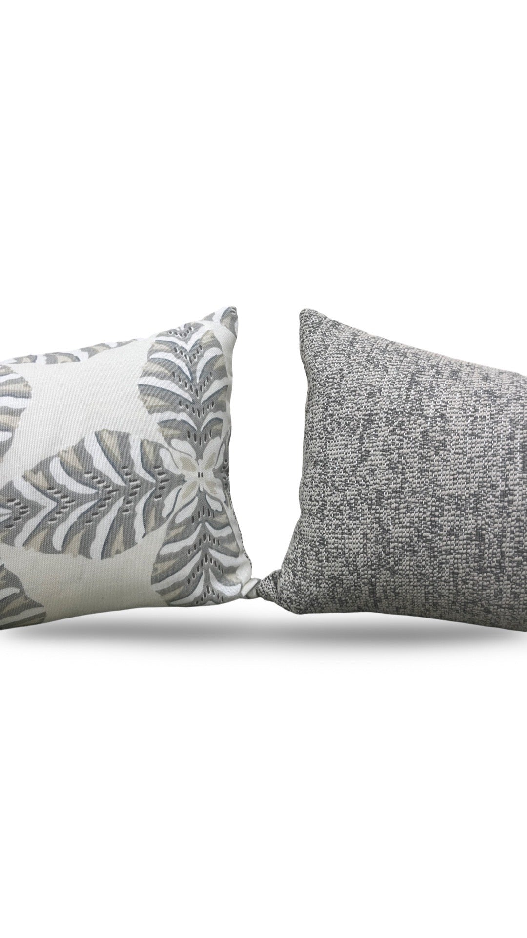 Thibaut Lumbar Pillow Starleaf Grey 12x18" Knife Edge Cover