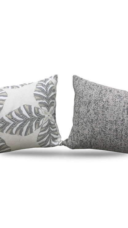 Thibaut Lumbar Pillow Starleaf Grey 12x18" Knife Edge Cover