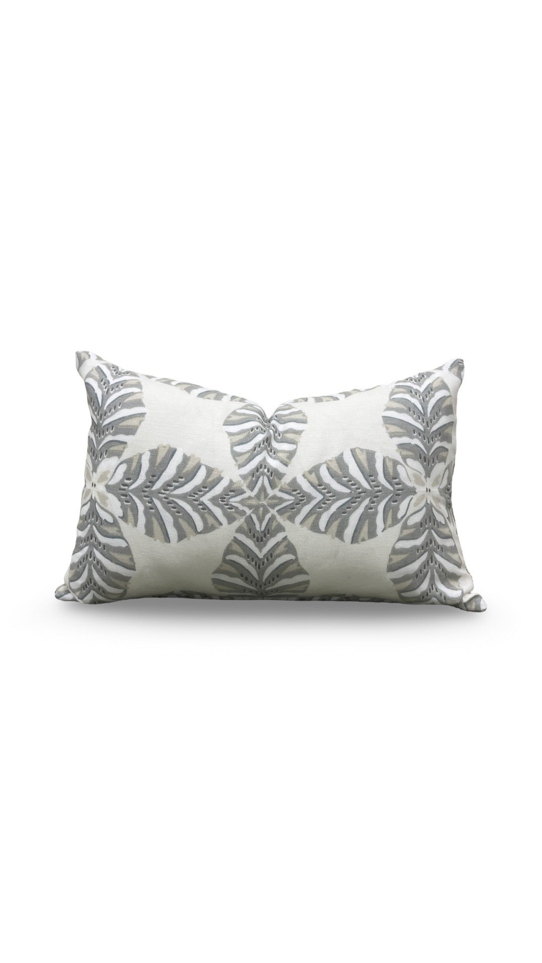 Thibaut Lumbar Pillow Starleaf Grey 12x18" Knife Edge Cover