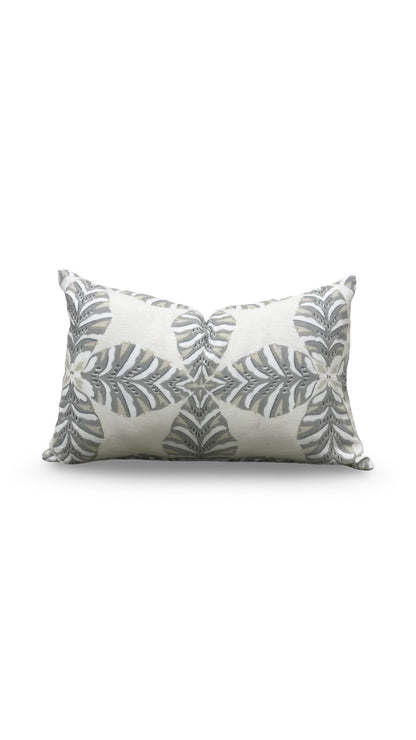 Thibaut Lumbar Pillow Starleaf Grey 12x18" Knife Edge Cover