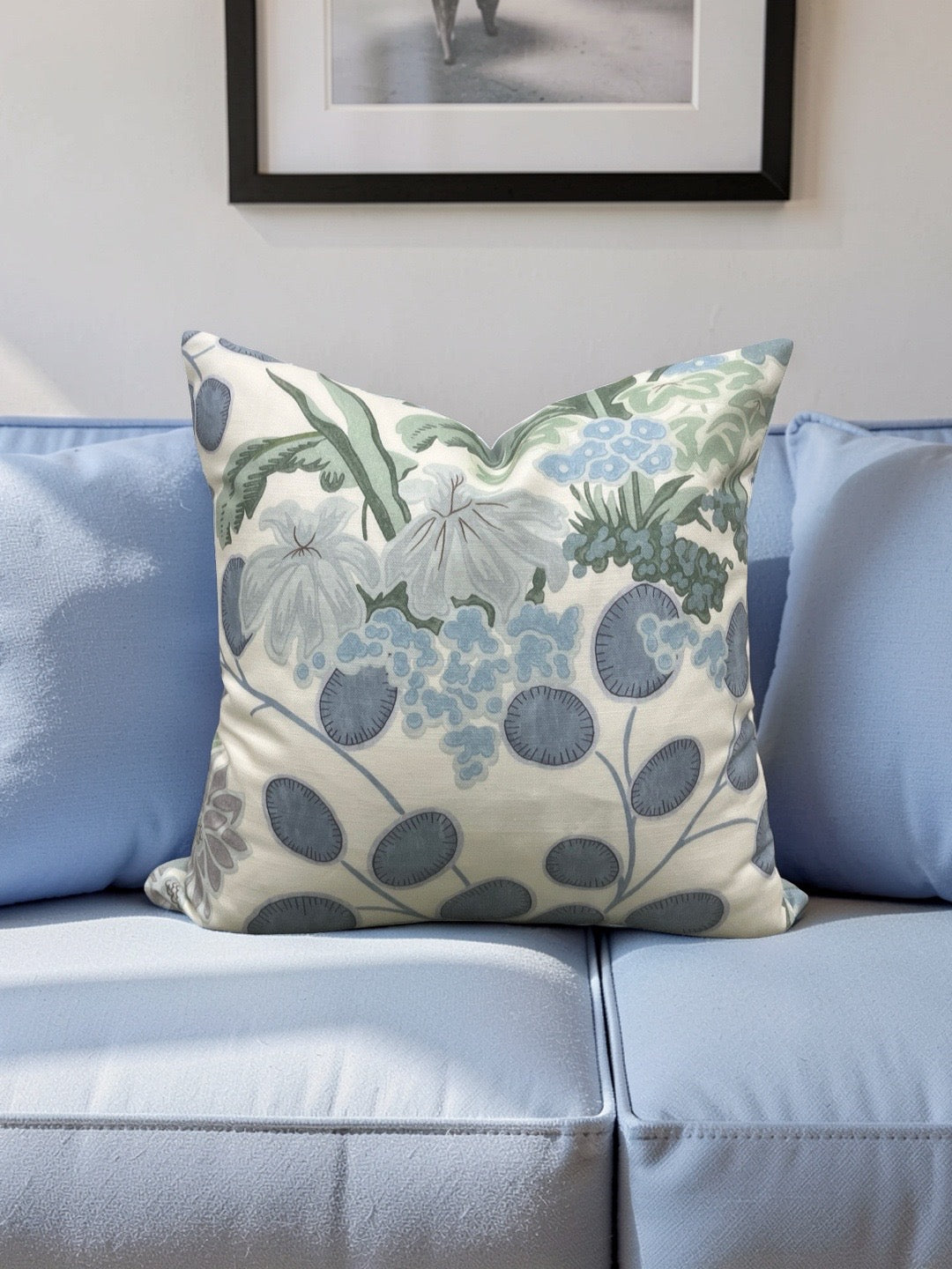 Thibaut Decorative Pillow Meadow Lavender Blue 18x18" Knife Edge Cover