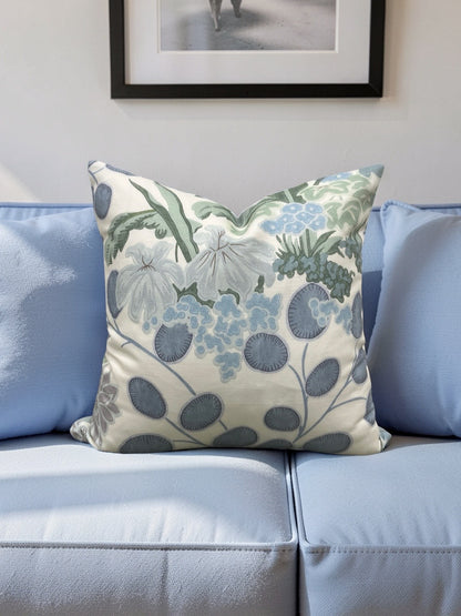 Thibaut Decorative Pillow Meadow Lavender Blue 18x18" Knife Edge Cover