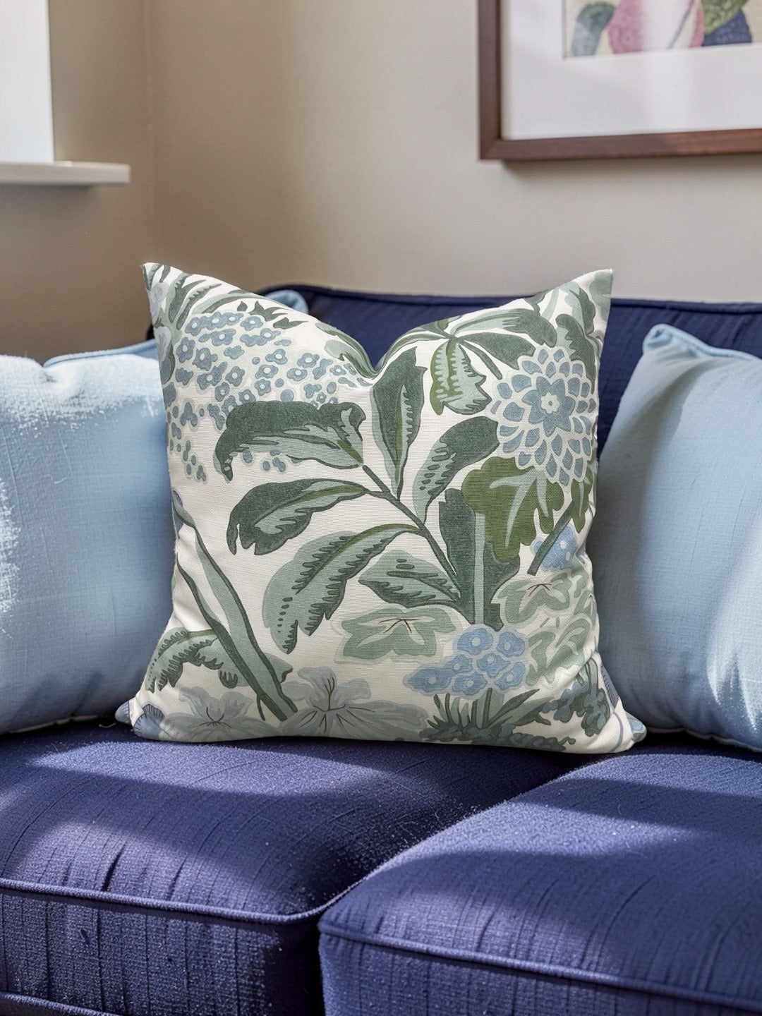 Thibaut Decorative Pillow Meadow Lavender Blue 18x18" Knife Edge Cover
