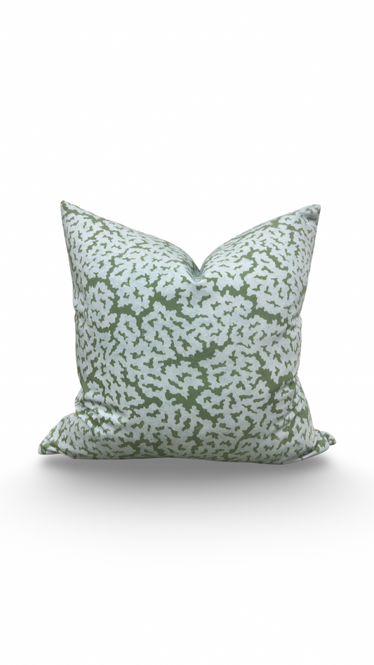 Designer Fabric Maldives Blue and Green 20x20" Knife Edge Decorative Throw Pillow