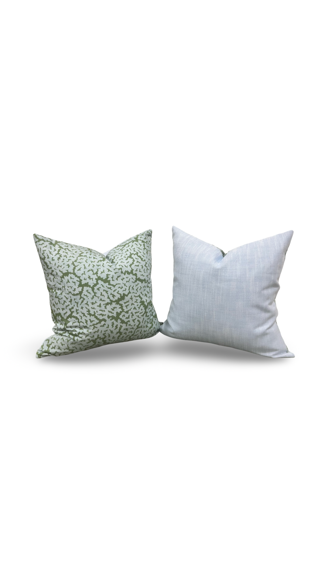 Designer Fabric Maldives Blue and Green 20x20" Knife Edge Decorative Throw Pillow