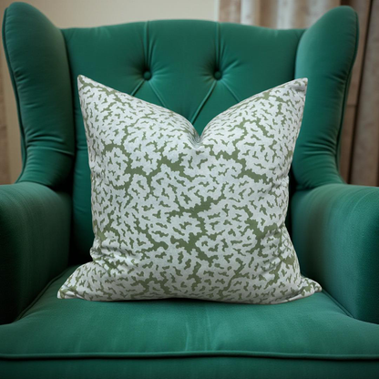 Designer Fabric Maldives Blue and Green 20x20" Knife Edge Decorative Throw Pillow