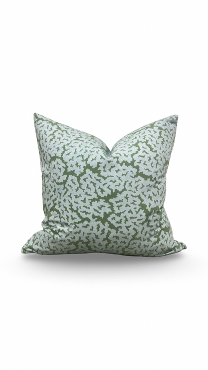 Designer Fabric Maldives Blue and Green 20x20" Knife Edge Decorative Throw Pillow