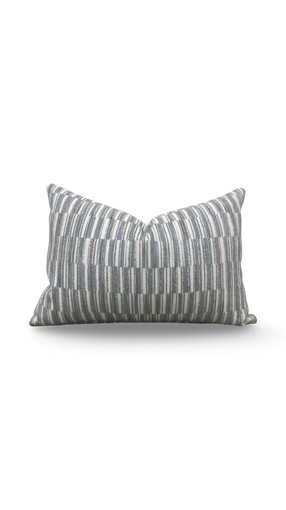 Thibaut Fabric Lumbar Pillow Legato Fog 12x18" Knife Edge Cover