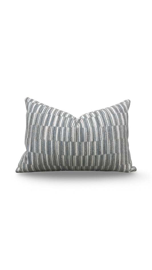 Thibaut Fabric Lumbar Pillow Legato Fog 12x18" Knife Edge Cover