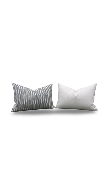 Thibaut Fabric Lumbar Pillow Legato Fog 12x18" Knife Edge Cover